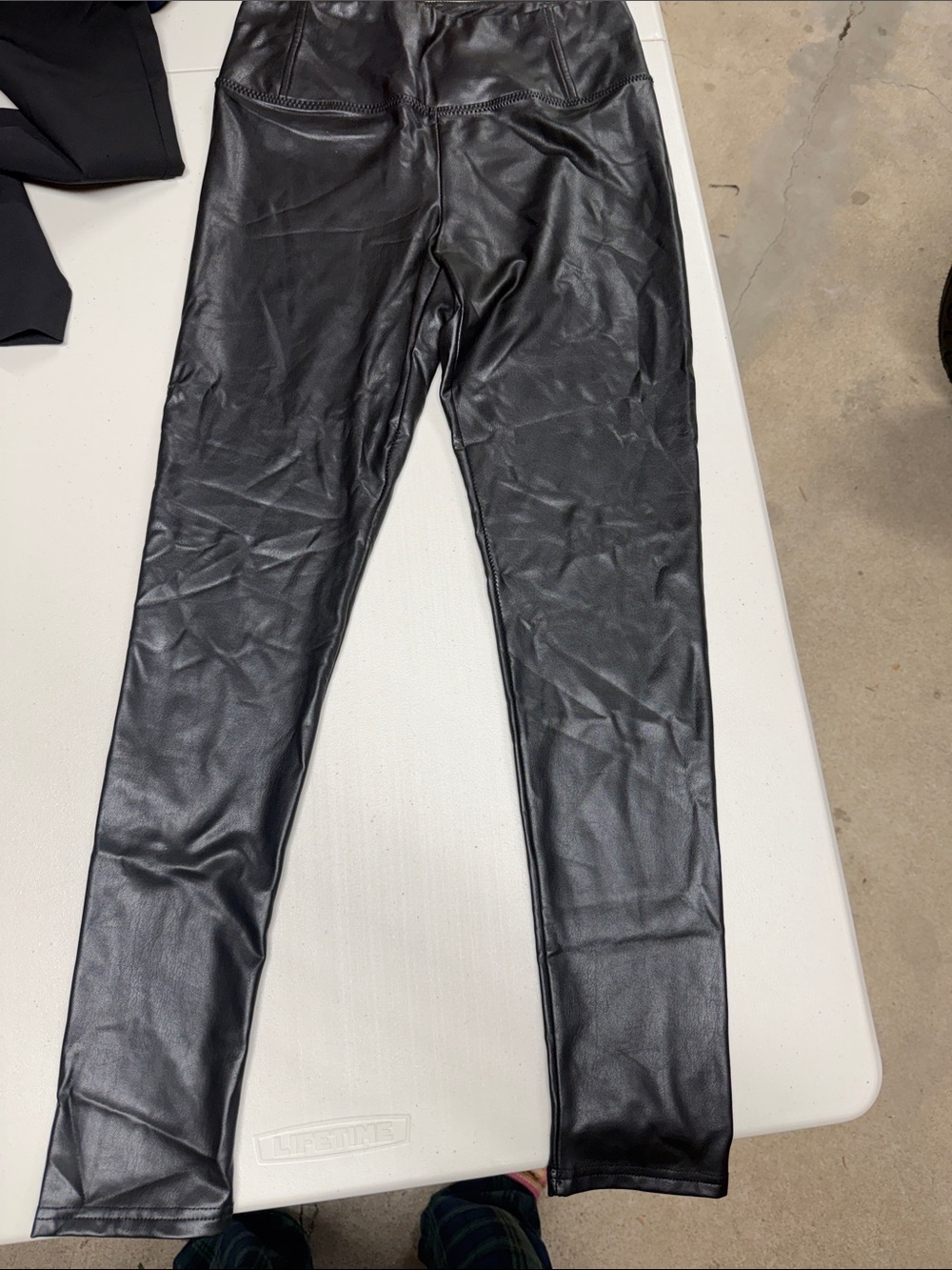 7 For All Mankind Black Coated Leggings with Faux-Leather Finish